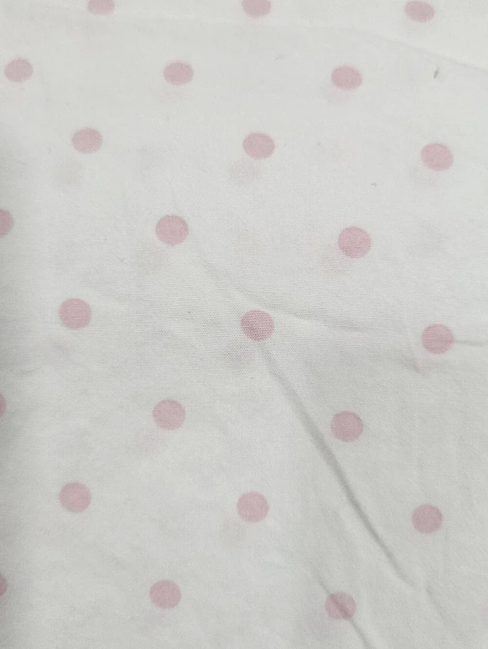 Pottery Barn Kids Pink Polka Dots on White Twin Flat Sheet 100% Organic Cotton